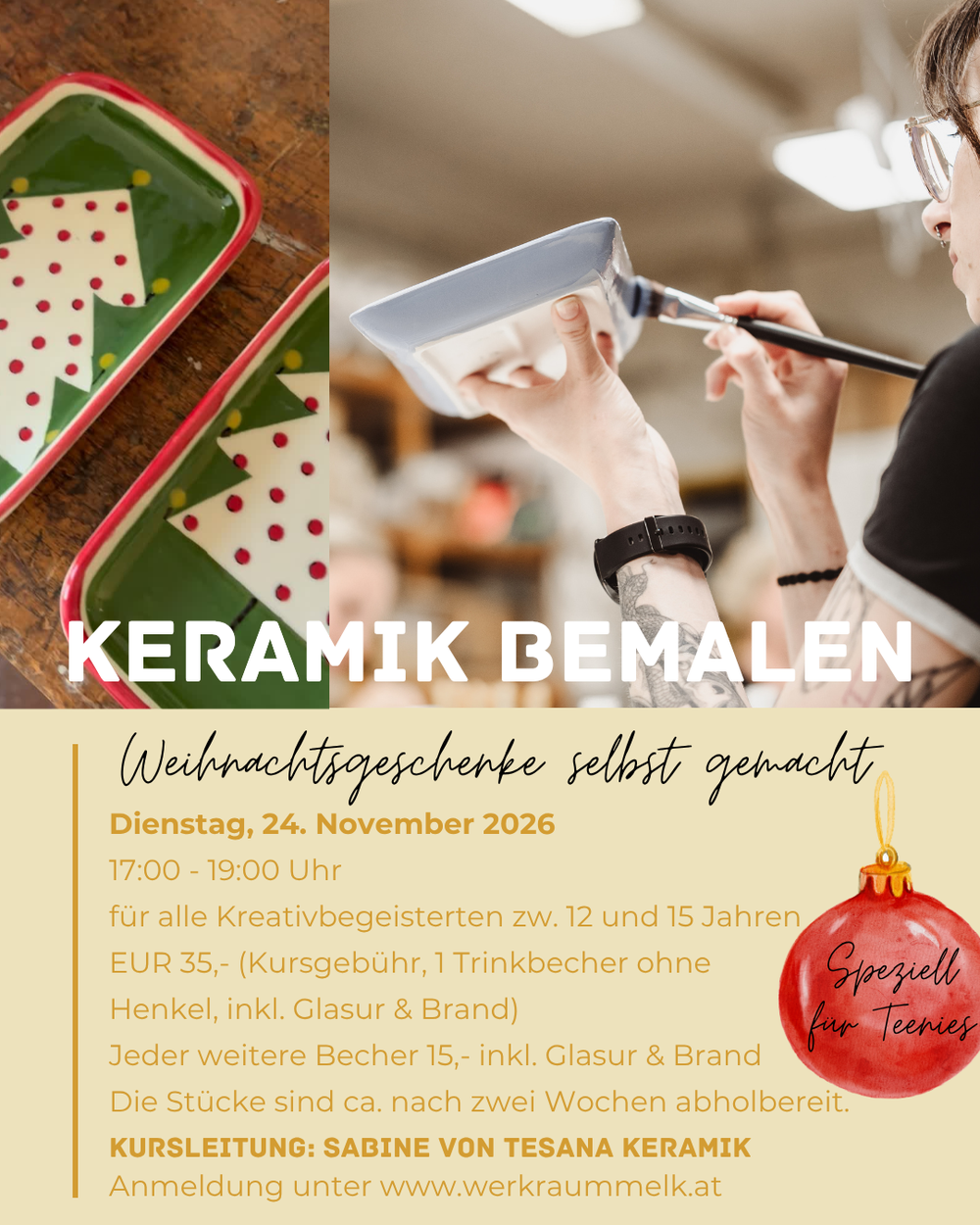 Keramik bemalen für Teenies